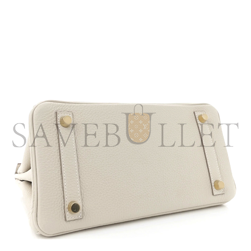 HERMES BIRKIN 25 RETOURNE TOGO CRAIE GOLD HARDWARE H041344CC10 (25*20*13cm)